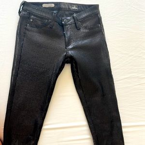 AG Black Sequined Jeans Size 26R. In good condition. No holes, no tears